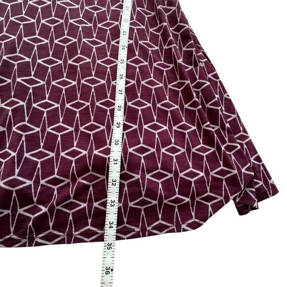 41 Hawthorn Burgundy Geometric Print Faux Wrap Tie Belt Dress size Small - Picture 5 of 7